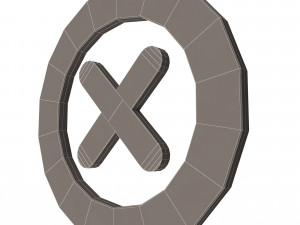cross mark symbol icon Modelo 3D