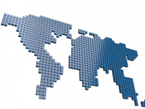 world map cubes 3D Модель