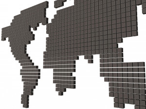 world map cubes 3D Модель