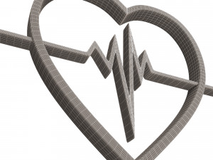 heartbeat pulse symbol 3D Model