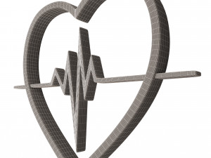 heartbeat pulse symbol 3D Model