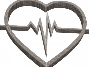 heartbeat pulse symbol 3D Model