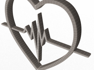 heartbeat pulse symbol 3D Model
