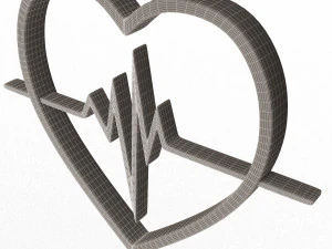 heartbeat pulse symbol 3D Model