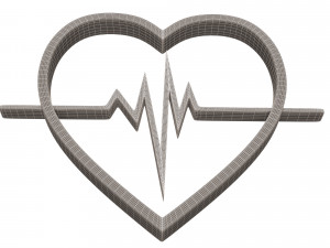 heartbeat pulse symbol 3D Model
