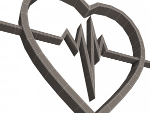 heartbeat pulse symbol 3D Model