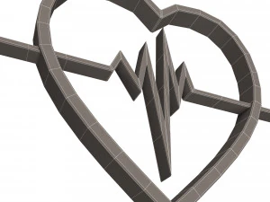 heartbeat pulse symbol 3D Model