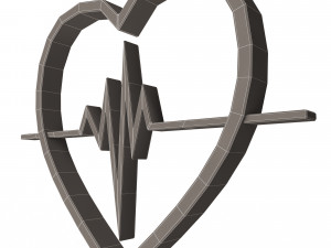 heartbeat pulse symbol 3D Model