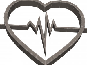 heartbeat pulse symbol 3D Model