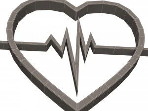 heartbeat pulse symbol 3D Model