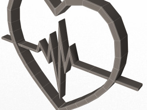 heartbeat pulse symbol 3D Model