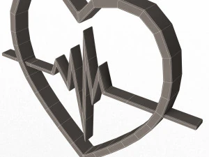 heartbeat pulse symbol 3D Model