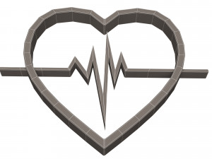 heartbeat pulse symbol 3D Model