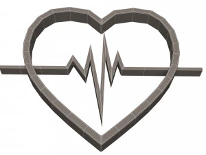 heartbeat pulse symbol 3D Model