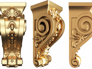 corbel carved 07 Modelo 3D