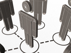 network connection symbol Modello 3D