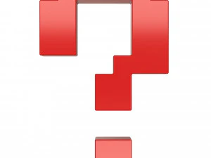 pergunta s&iacute;mbolo pixelado Modelo 3D