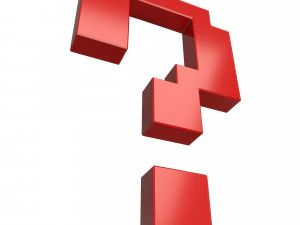 question pixelated symbol 3D Model