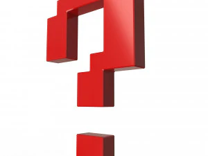 question pixelated symbol 3D Model