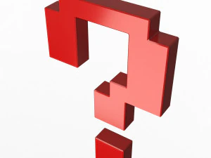 question pixelated symbol 3D Model