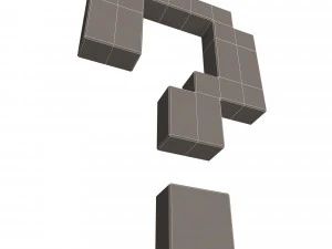 question pixelated symbol 3D Model