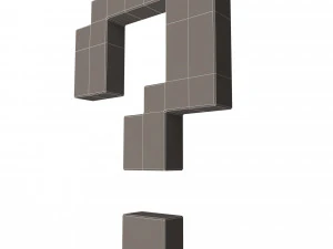 question pixelated symbol 3D Model
