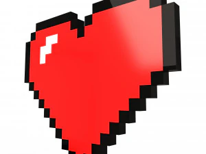 픽셀 하트 3D 모델