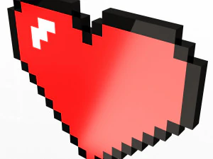 픽셀 하트 3D 모델