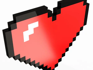 픽셀 하트 3D 모델