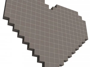 픽셀 하트 3D 모델