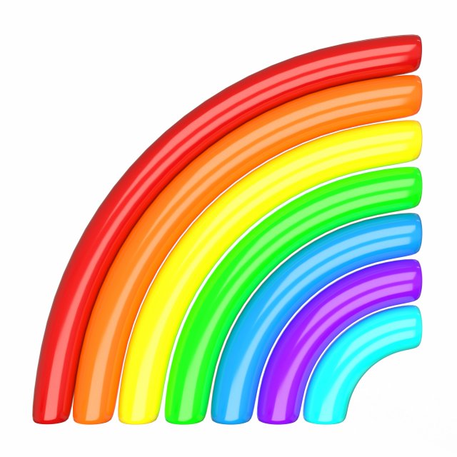 Rainbow Icon Model 3D .c4d .max .obj .3ds .fbx .stl .blend 