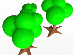 만화 나무 3D 모델