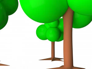 만화 나무 3D 모델