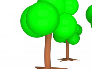 만화 나무 3D 모델