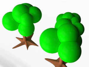 만화 나무 3D 모델