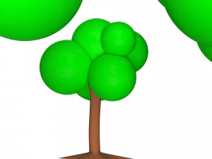 만화 나무 3D 모델