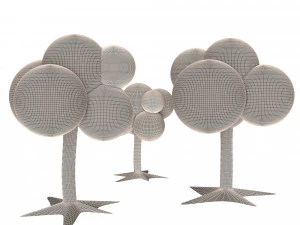 만화 나무 3D 모델