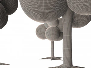 만화 나무 3D 모델