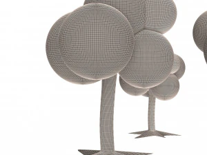 만화 나무 3D 모델