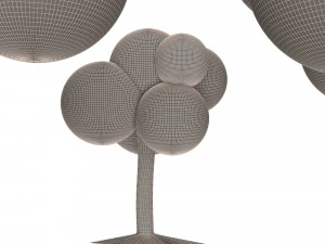 만화 나무 3D 모델