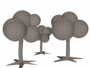 만화 나무 3D 모델