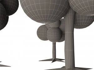 만화 나무 3D 모델