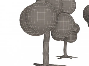 만화 나무 3D 모델