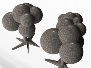 만화 나무 3D 모델