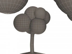 만화 나무 3D 모델