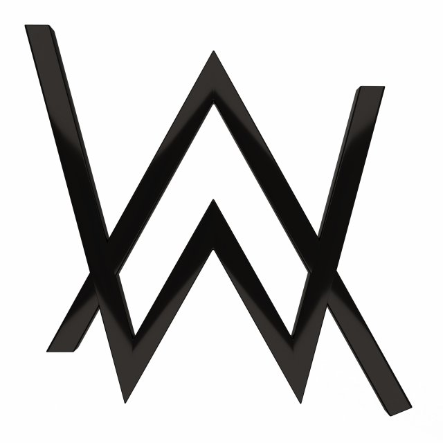 Alan Walkar Logo 3Dモデル .c4d .max .obj .3ds .fbx .stl .blend