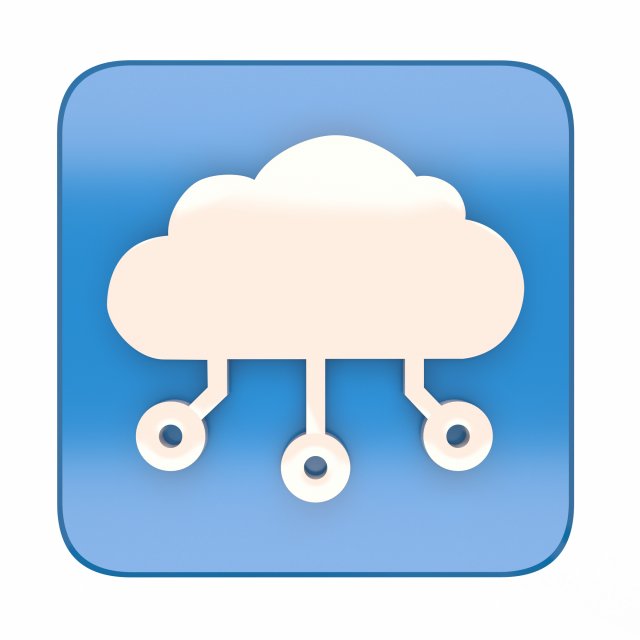 Digital Cloud Icon Modelo 3D .c4d .max .obj .3ds .fbx .stl .blend 