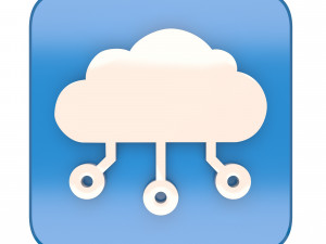 Digital Cloud Icon 3D Model