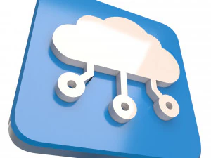 Digital Cloud Icon 3D Model