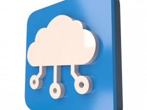 Digital Cloud Icon 3D Model